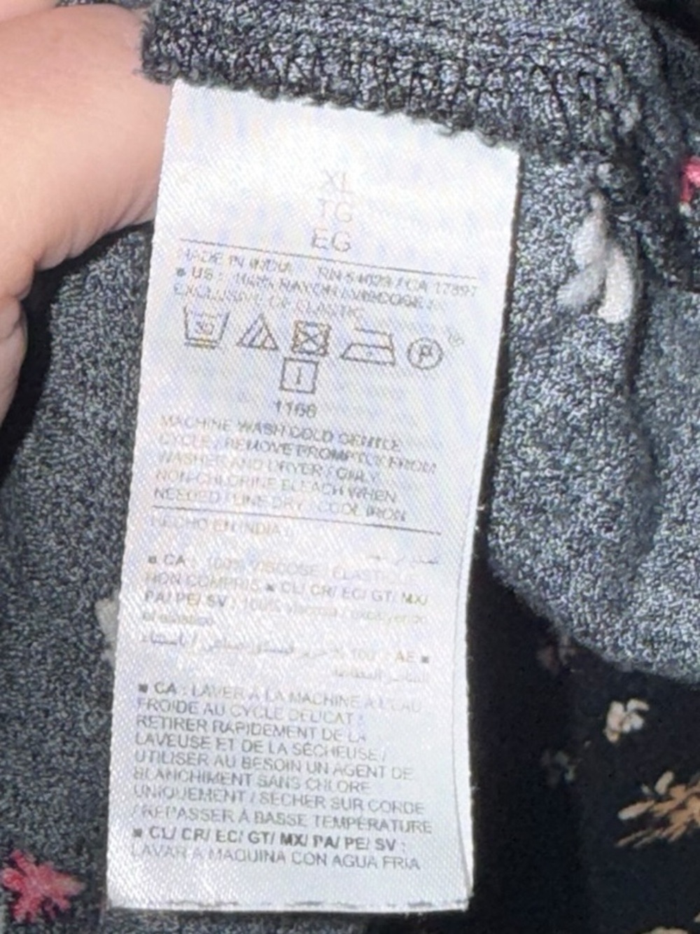 Old Navy Black Floral Puff Sleeve Smocked Midi Dress XL - Picture 8 of 8
